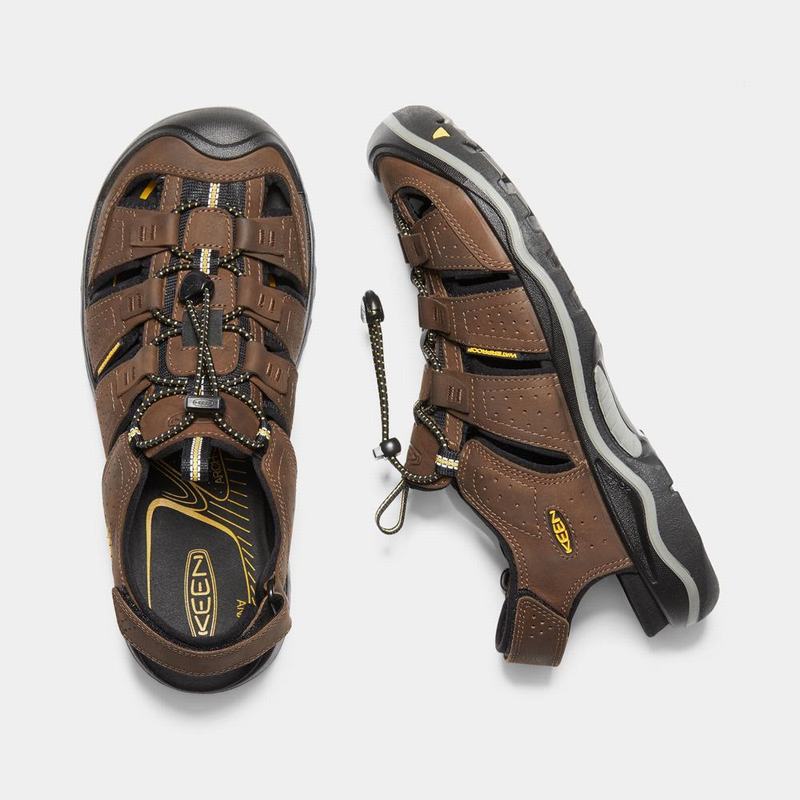 Keen Rialto II Leather Mens Hiking Sandals Brown Sale (4683-TCIWE)